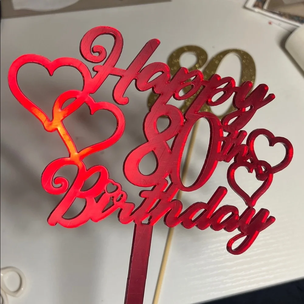 Happy 80th birthday cake topper